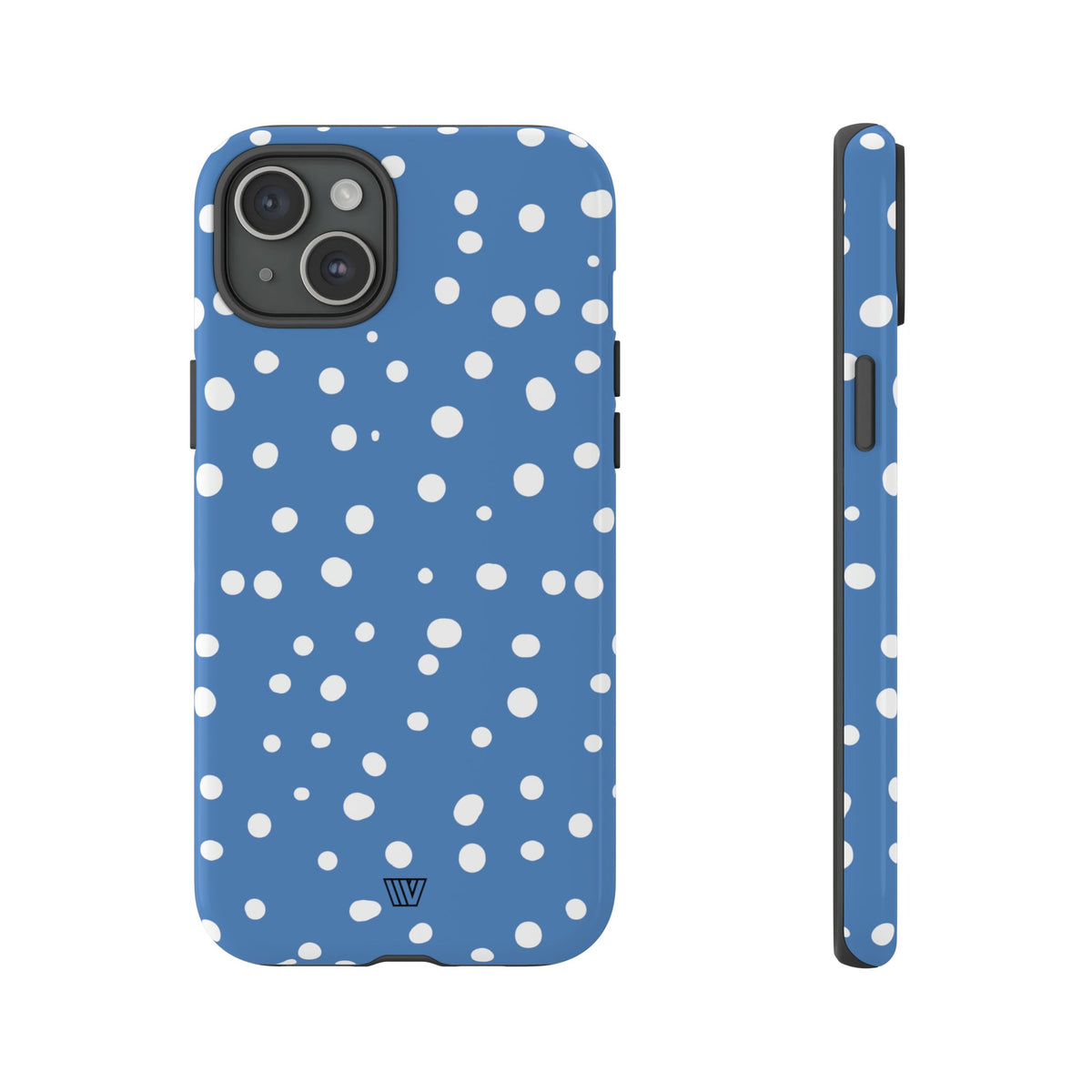 Dusty Blue Dots Tough Phone Case Dual-Layer Protection