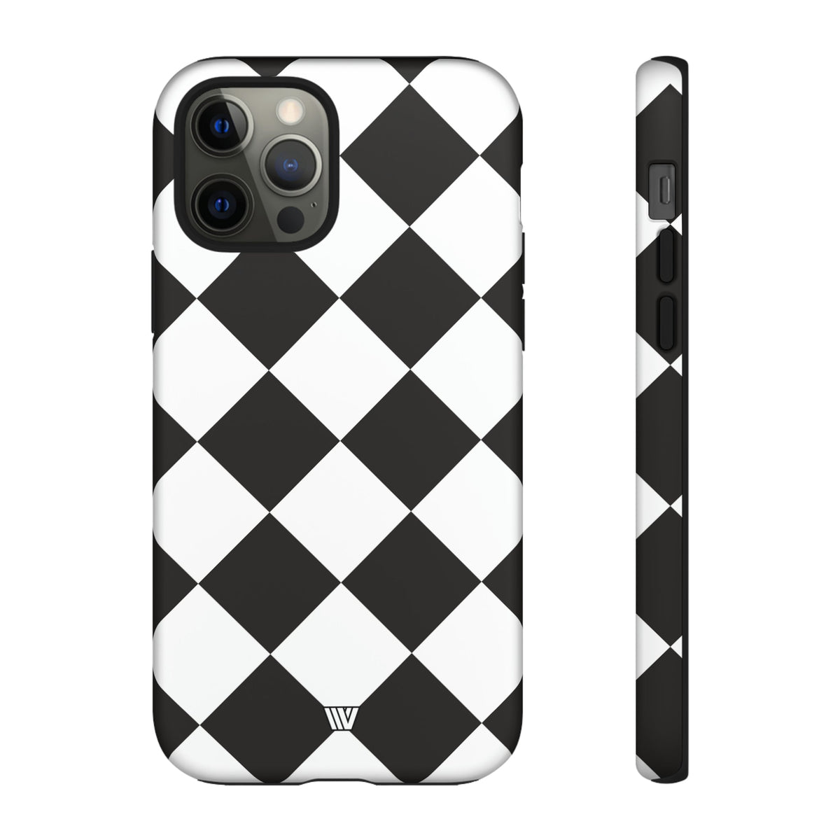 Black & White Diamond Tough Phone Case Dual-layer Protection
