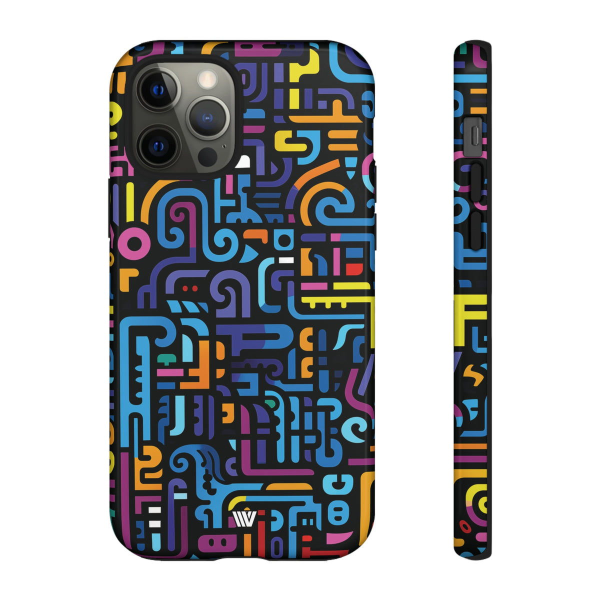 Tough Phone Case Dual-Layer Impact Resistant NEON GLYPHS