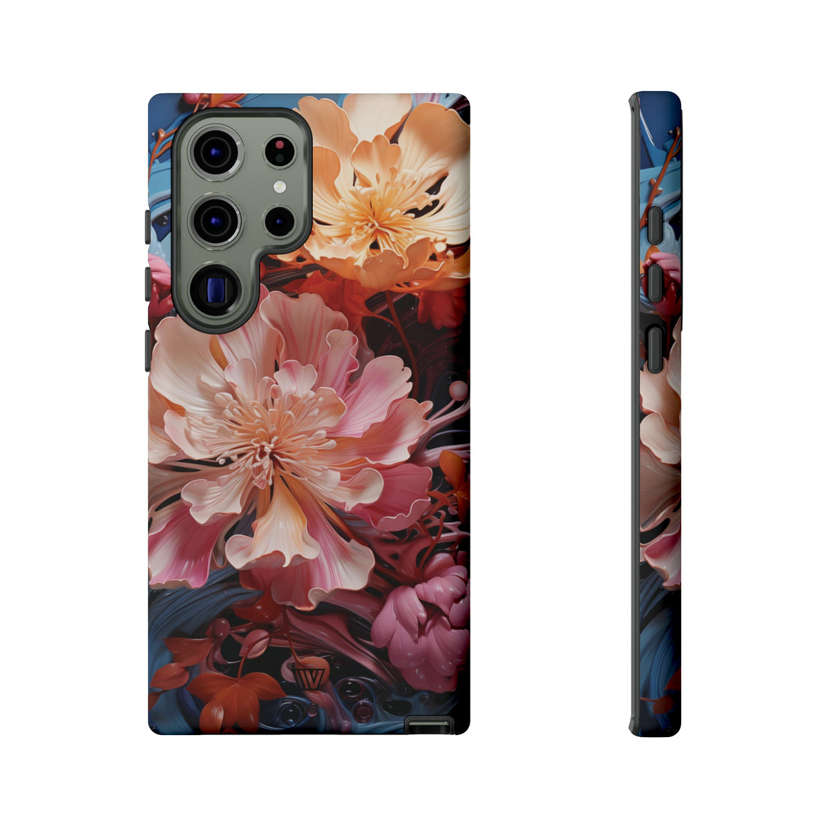 Paint Swirl Flowers Tough Phone Case