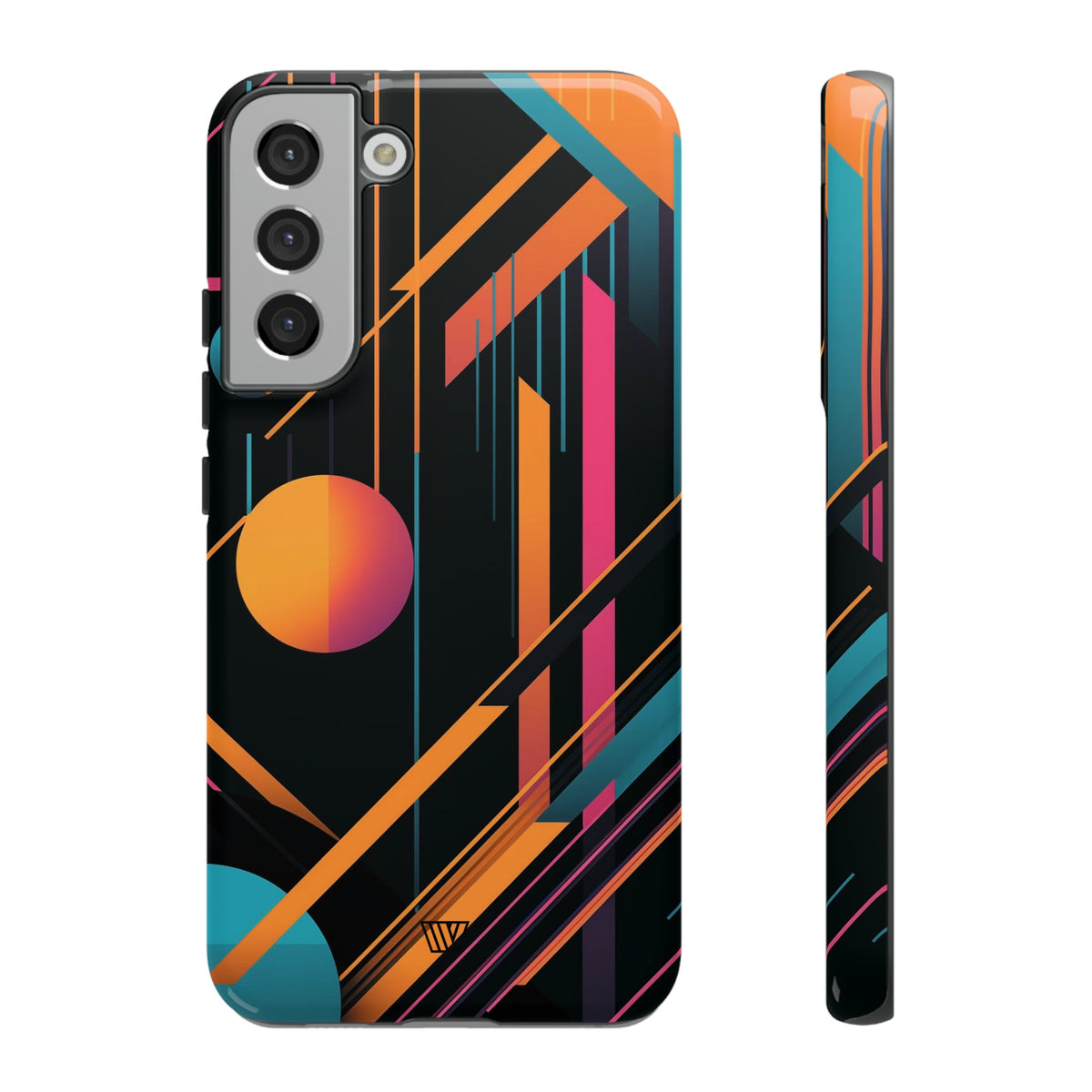 Tough Phone Case Dual-Layer Impact Resistant BOLD RETRO LINES