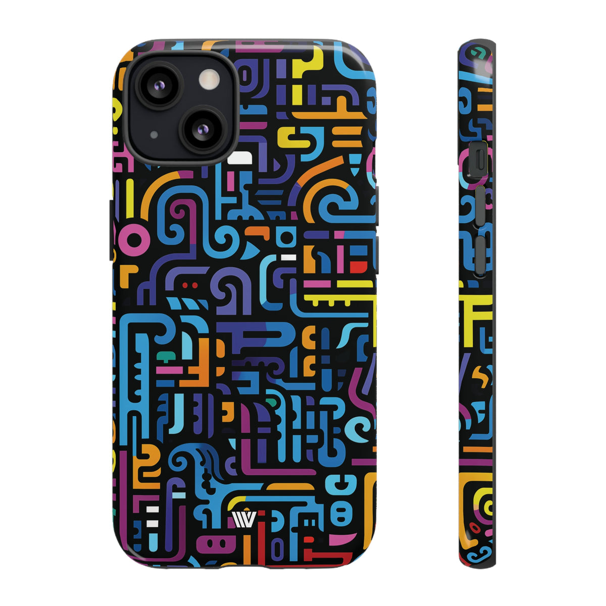Tough Phone Case Dual-Layer Impact Resistant NEON GLYPHS