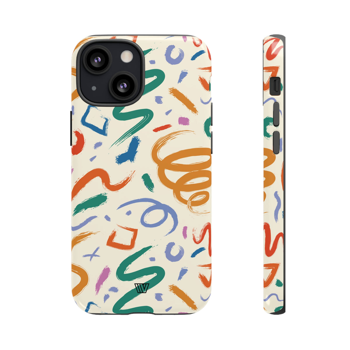Doodle Brush Strokes Tough Phone Case