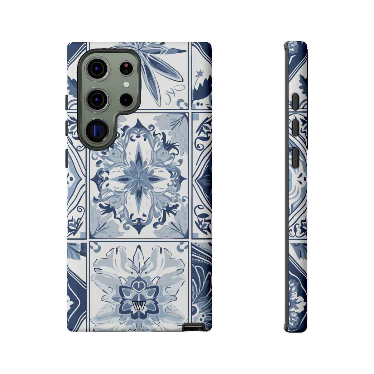 Blue White Tile Tough Impact-Resistant Phone Case
