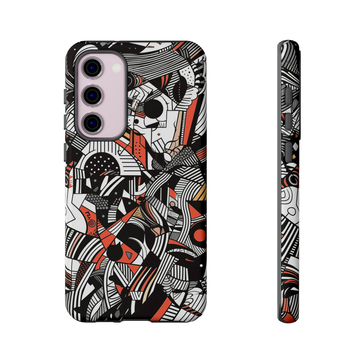 Abstract Doodle Tough Phone Case Dual-Layer Protection