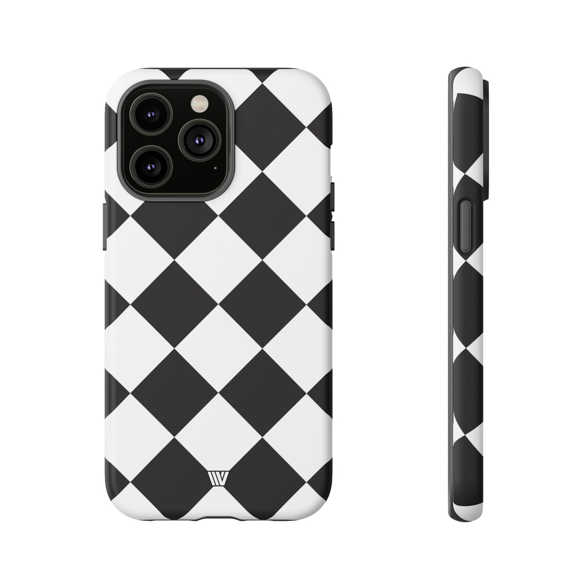 Black & White Diamond Tough Phone Case Dual-layer Protection