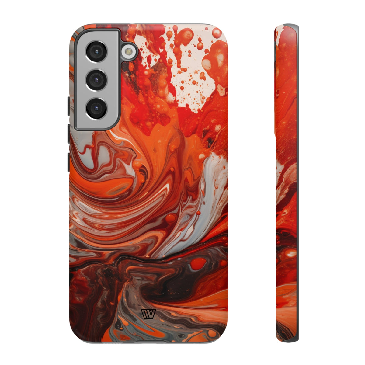 White Fire Paint Swirl Tough Phone Case