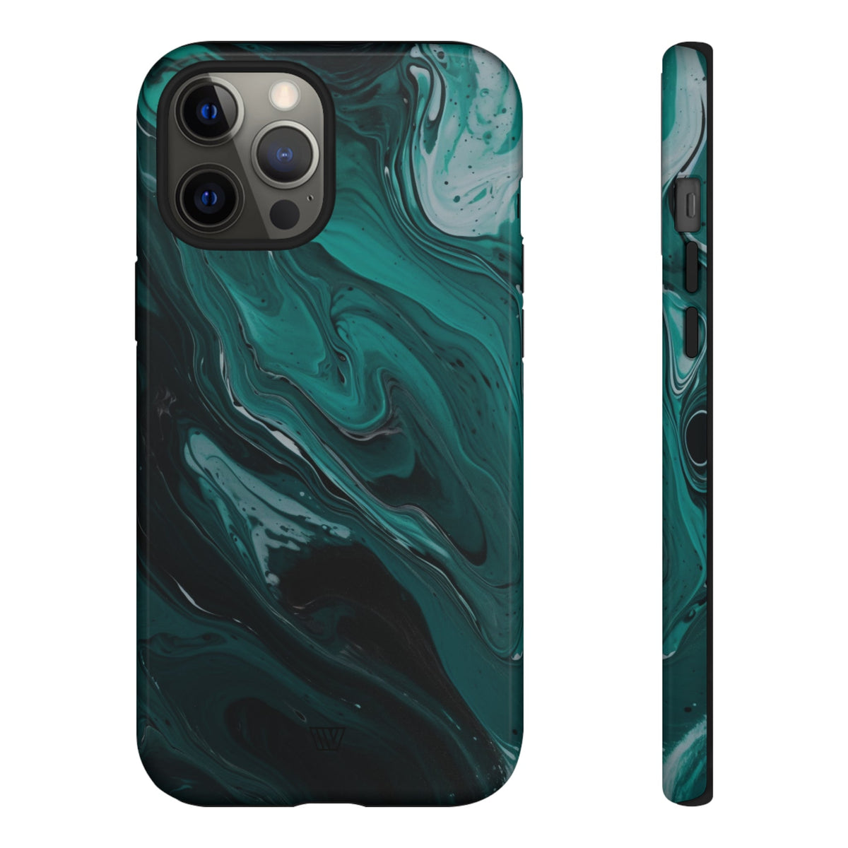 Teal Paint Swirl Tough Phone Case