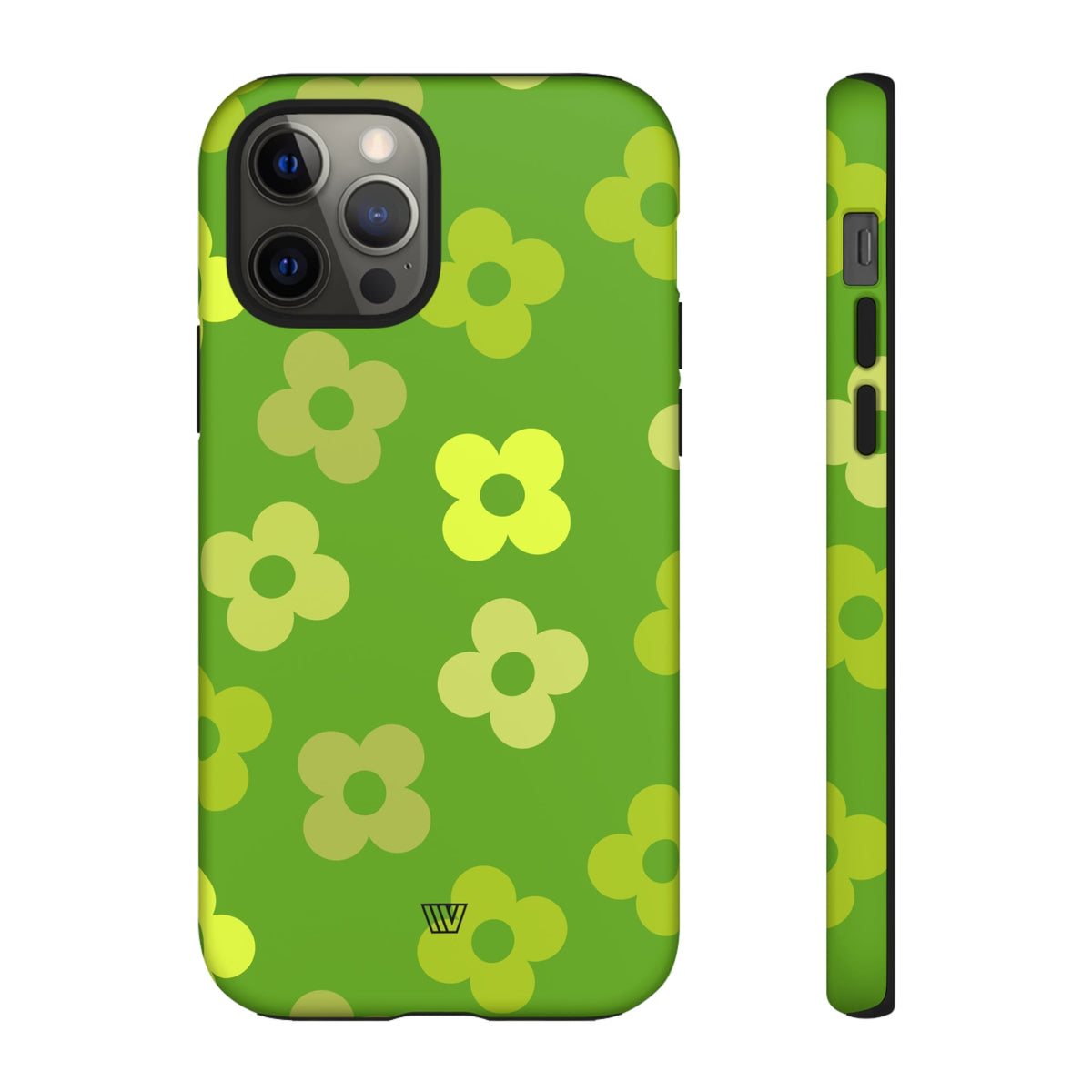 Green Retro Flowers Tough Phone Case