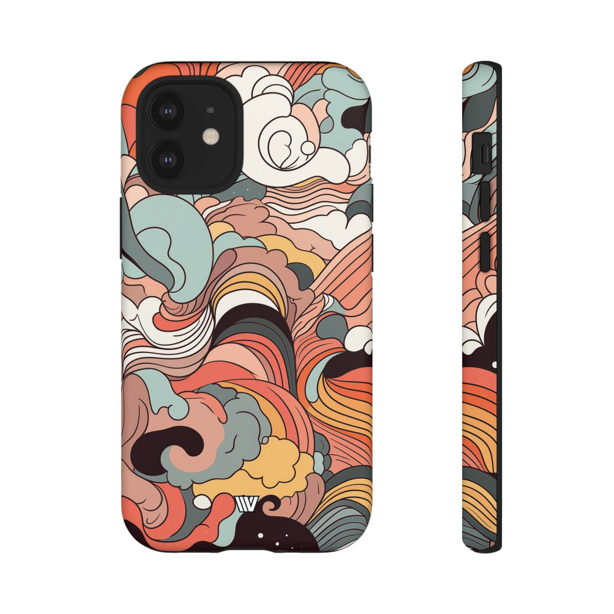 Abstract Doodle Clouds Tough Phone Case