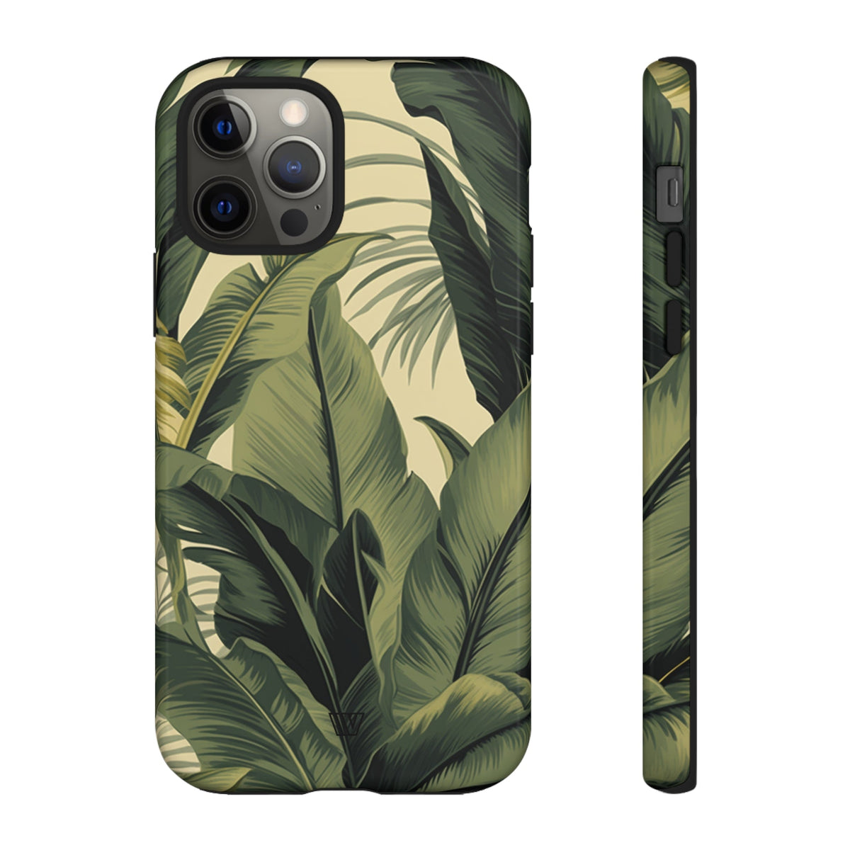 Tropical Leaves Tough Phone Case Dual-Layer Protection