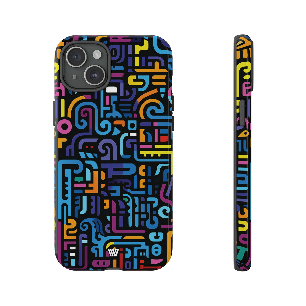 Tough Phone Case Dual-Layer Impact Resistant NEON GLYPHS