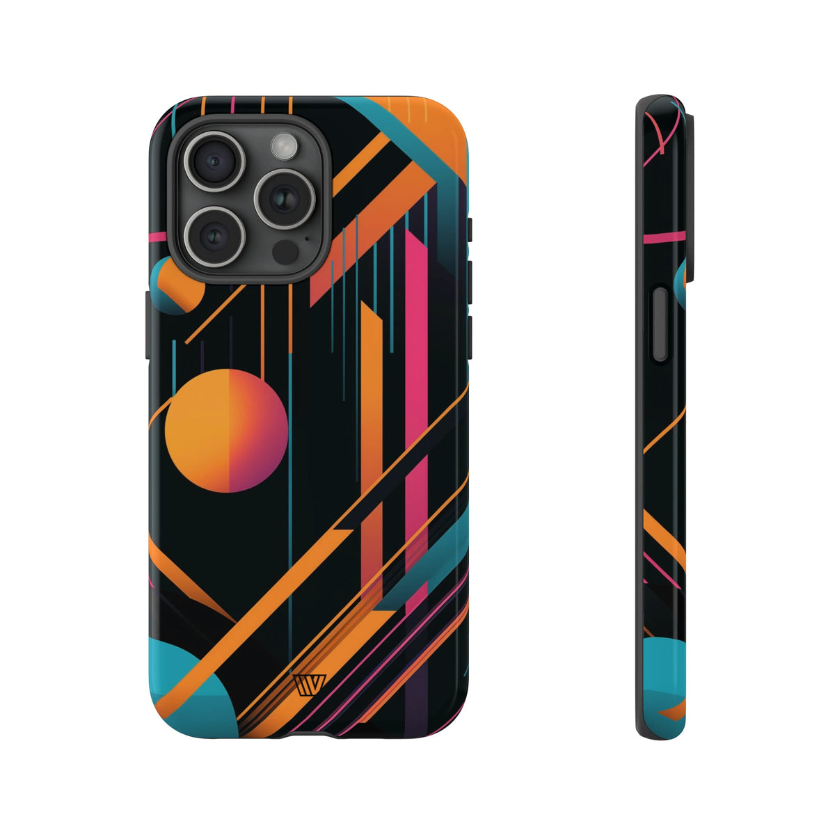 Tough Phone Case Dual-Layer Impact Resistant BOLD RETRO LINES