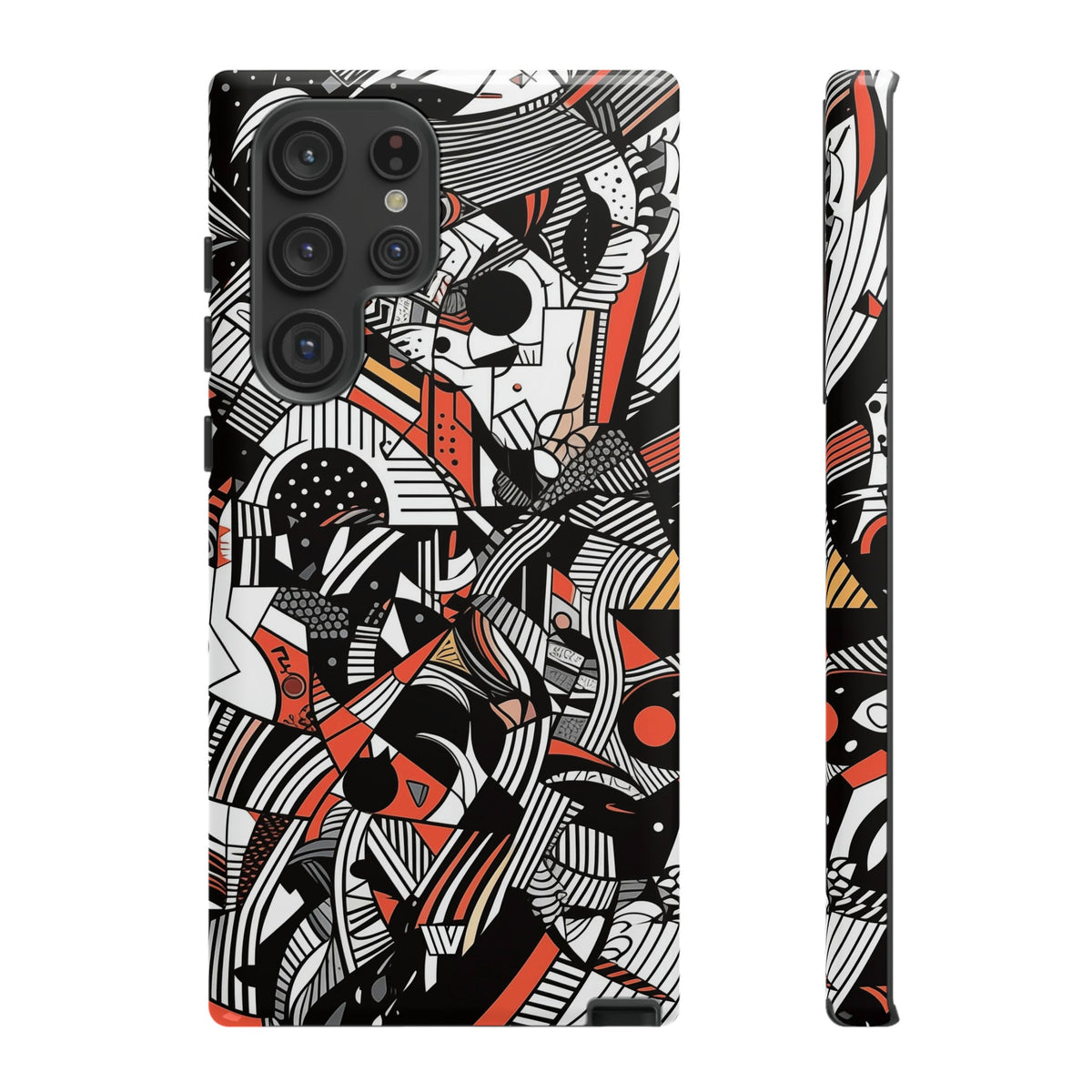 Abstract Doodle Tough Phone Case Dual-Layer Protection