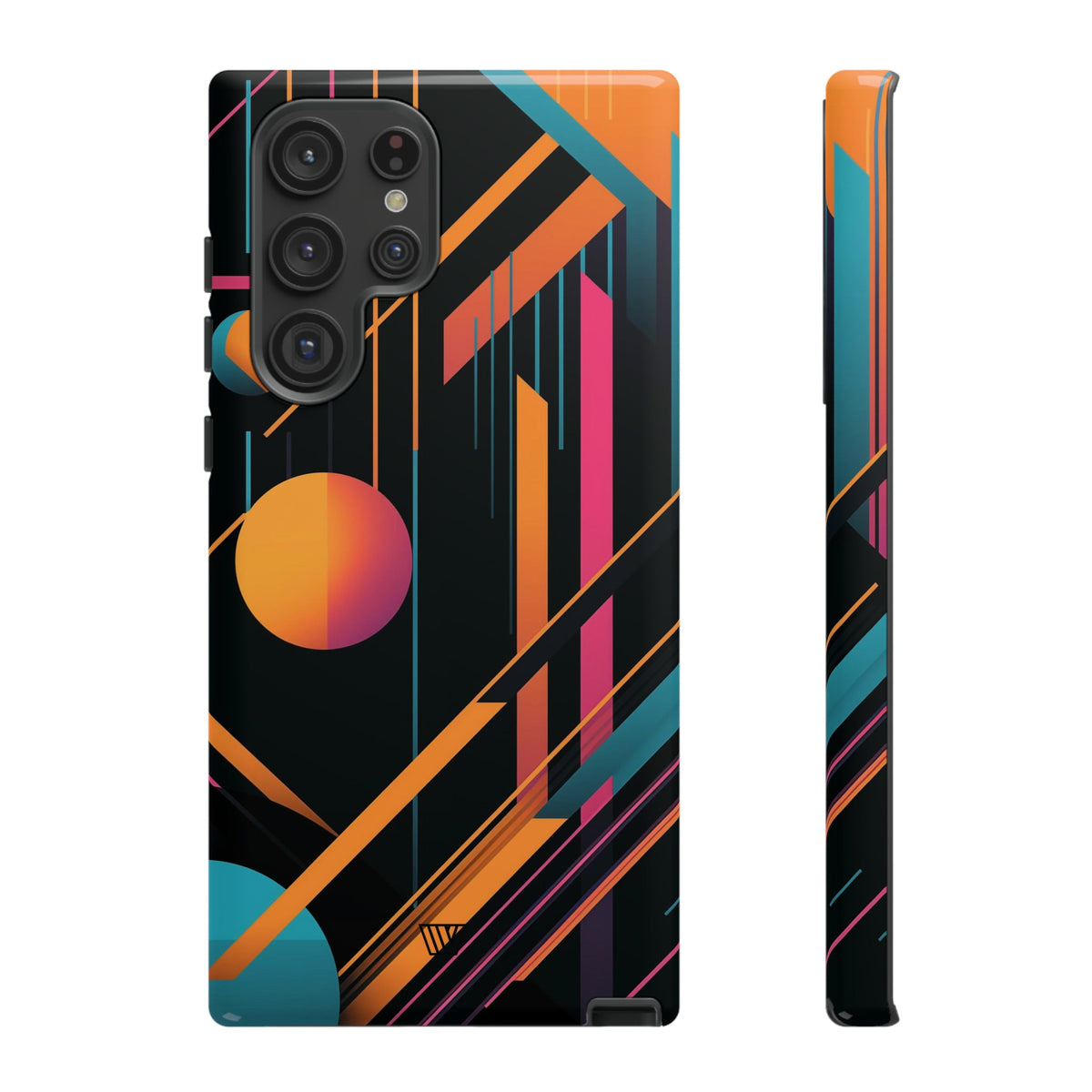 Tough Phone Case Dual-Layer Impact Resistant BOLD RETRO LINES