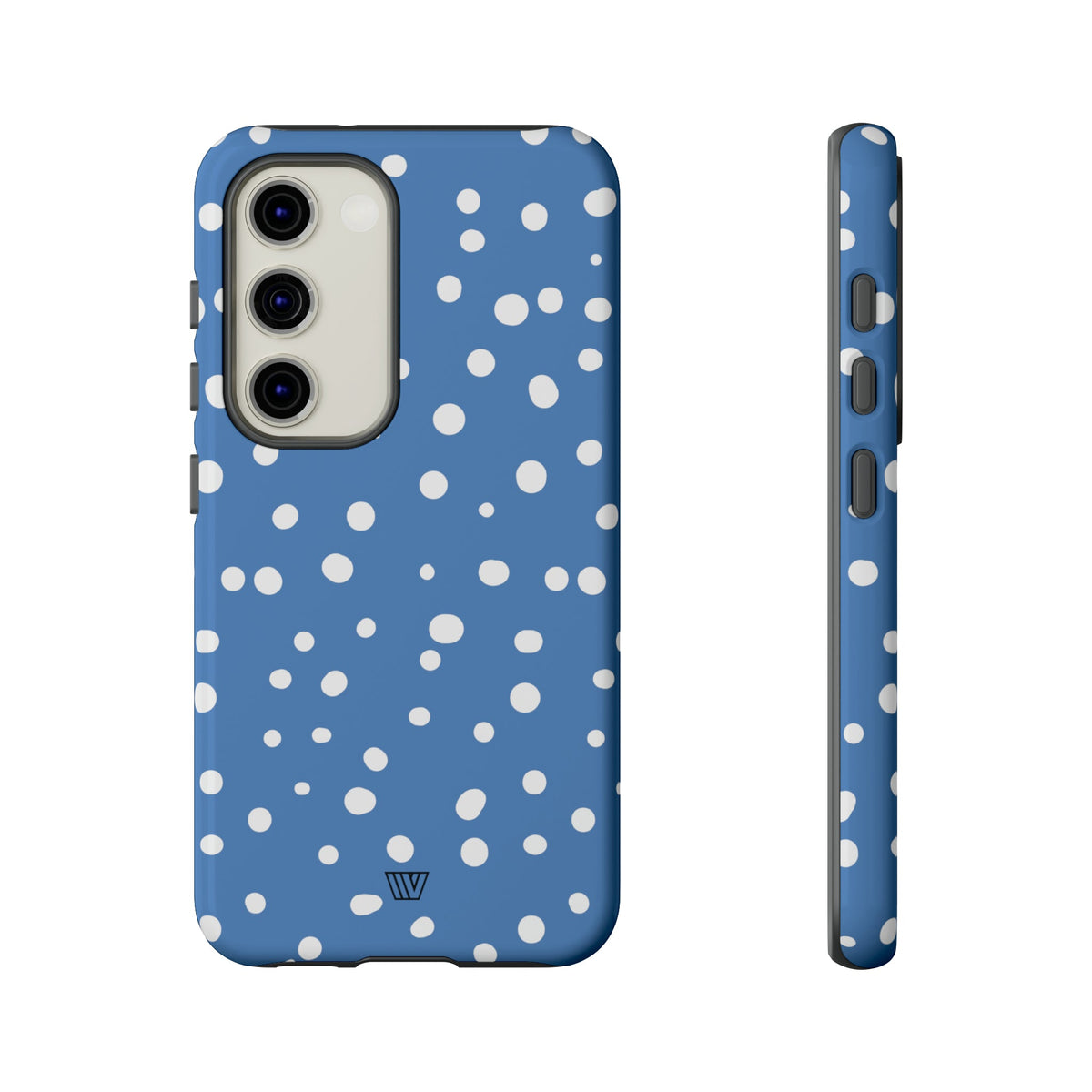 Dusty Blue Dots Tough Phone Case Dual-Layer Protection