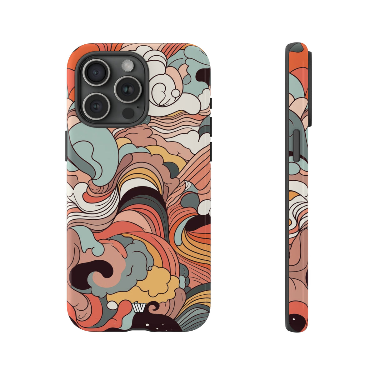 Abstract Doodle Clouds Tough Phone Case