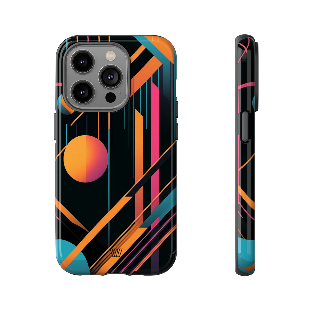 Tough Phone Case Dual-Layer Impact Resistant BOLD RETRO LINES