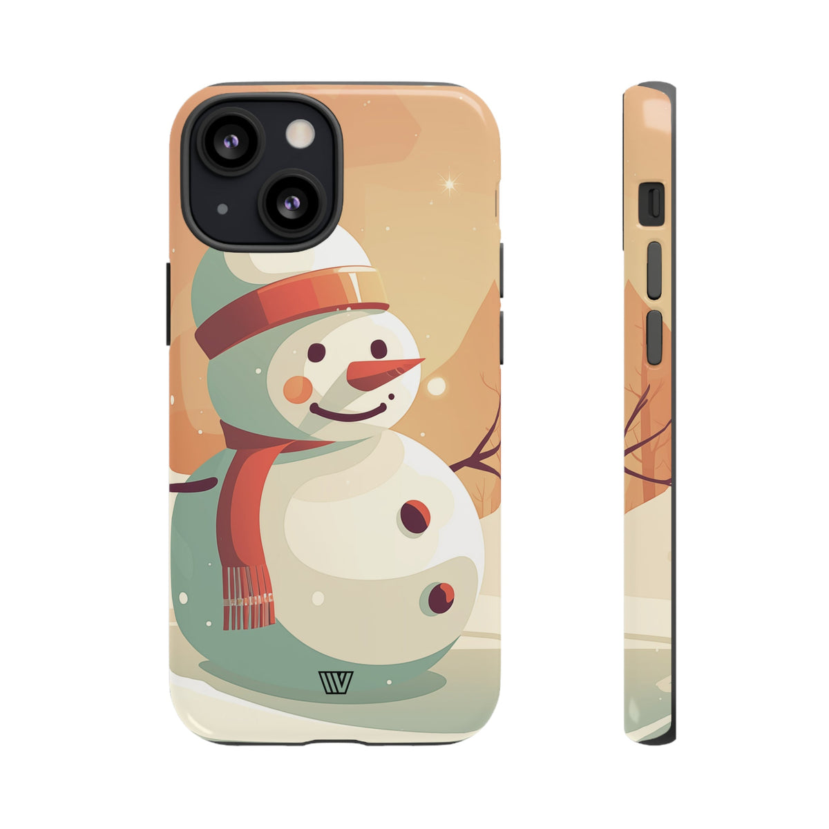 Tough Phone Case Impact Resistant Polycarbonate Dual-Layer SUNSET SNOWMAN
