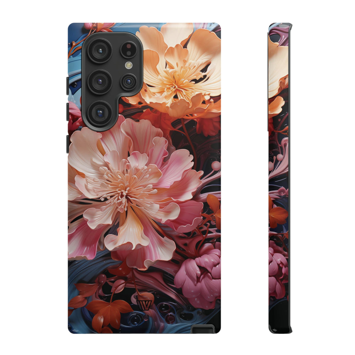 Paint Swirl Flowers Tough Phone Case