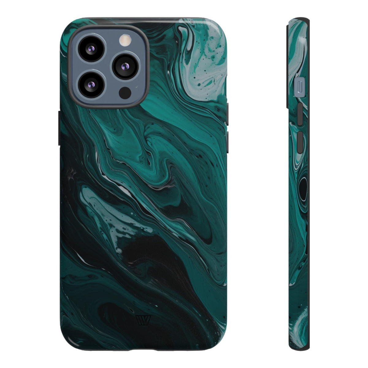 Teal Paint Swirl Tough Phone Case