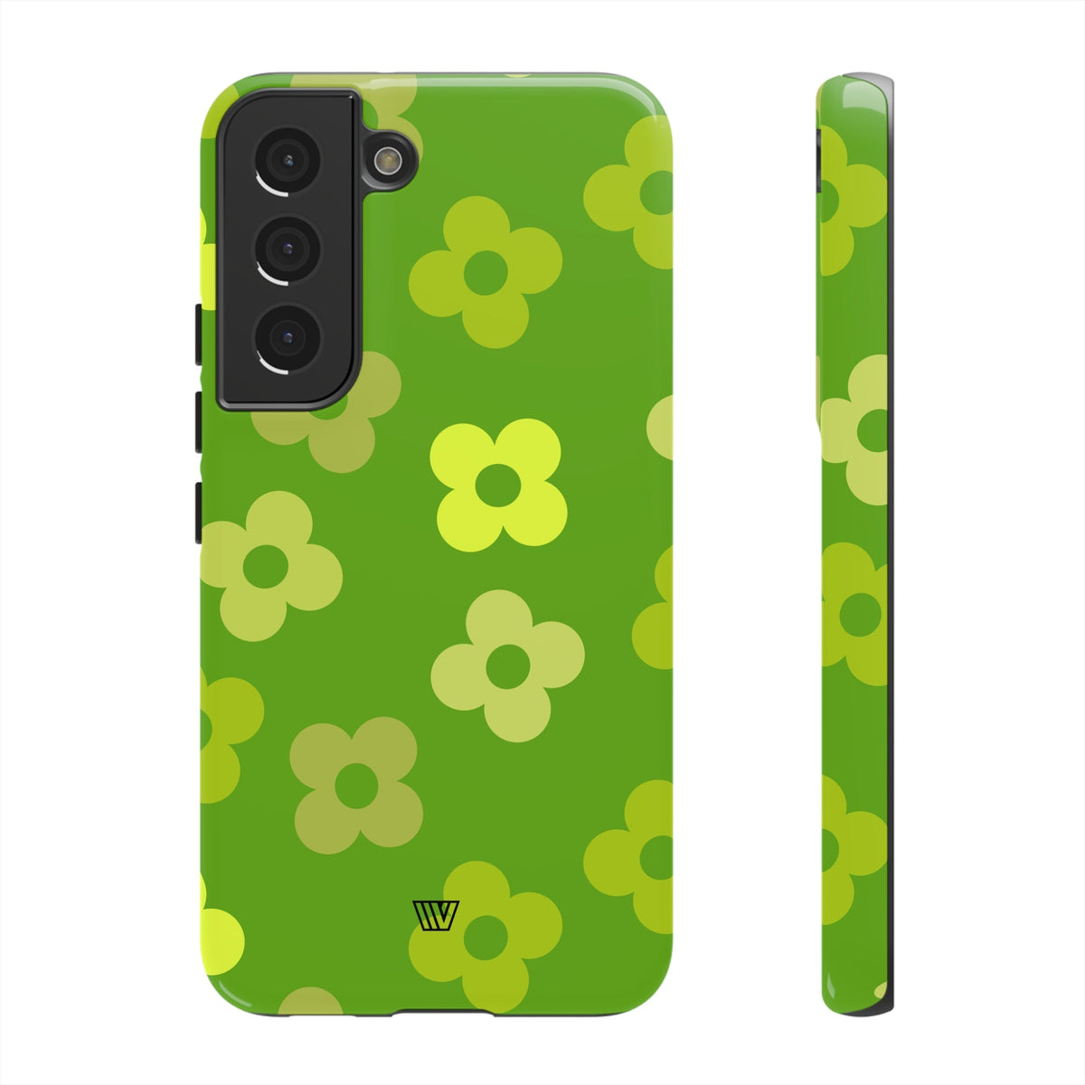 Green Retro Flowers Tough Phone Case