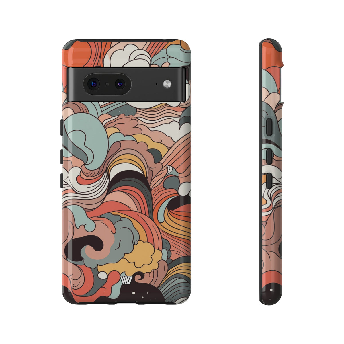 Abstract Doodle Clouds Tough Phone Case