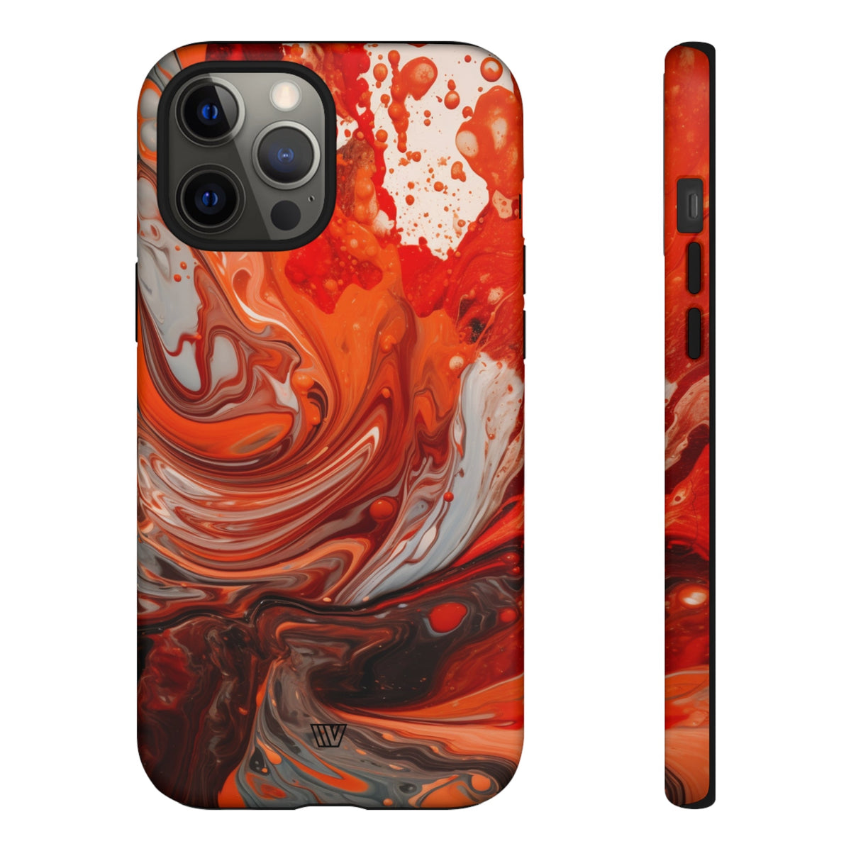 White Fire Paint Swirl Tough Phone Case