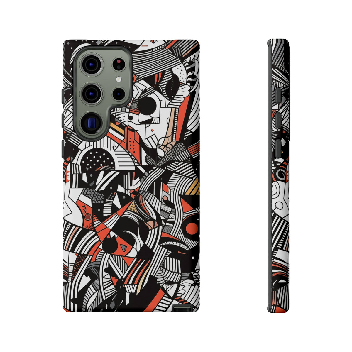 Abstract Doodle Tough Phone Case Dual-Layer Protection