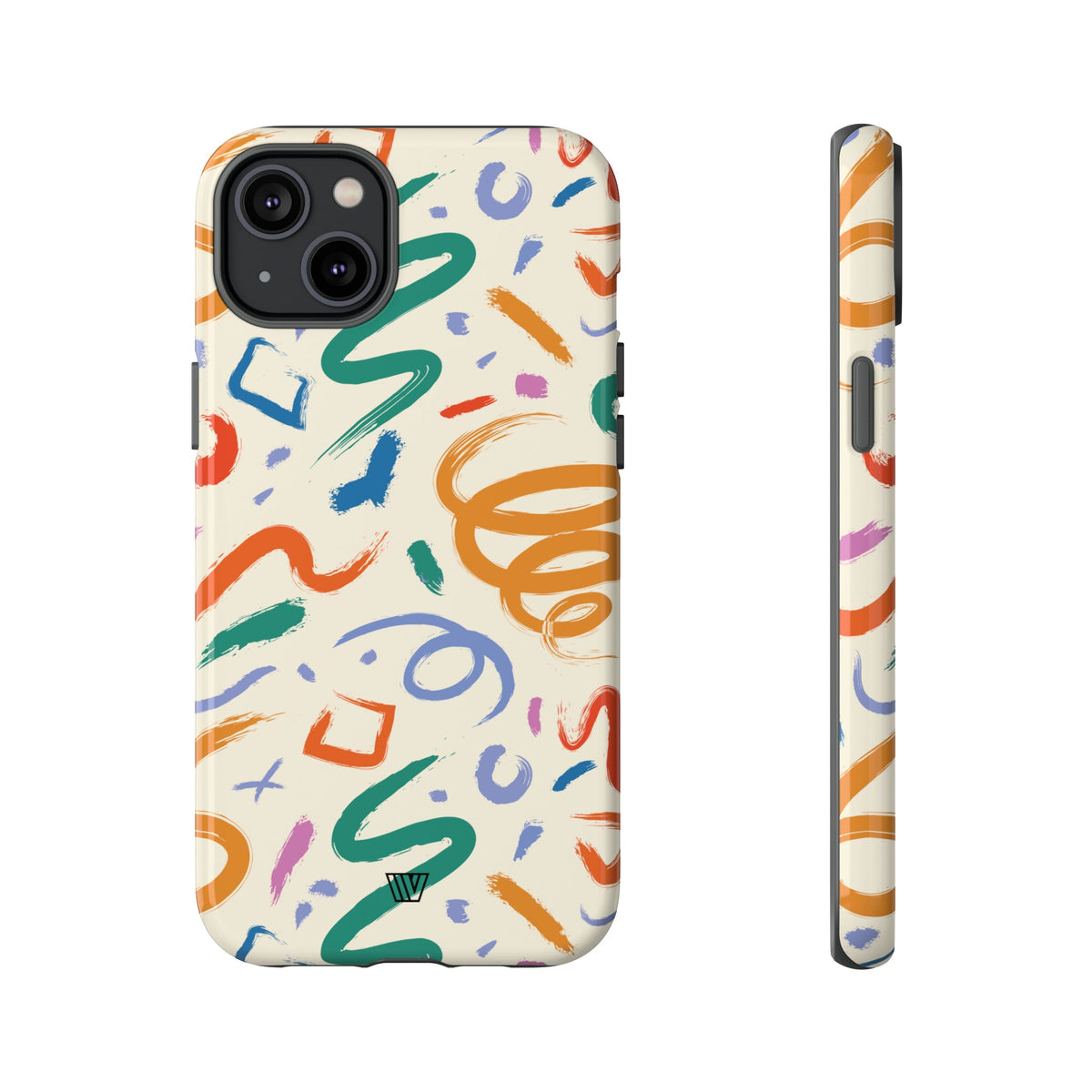 Doodle Brush Strokes Tough Phone Case