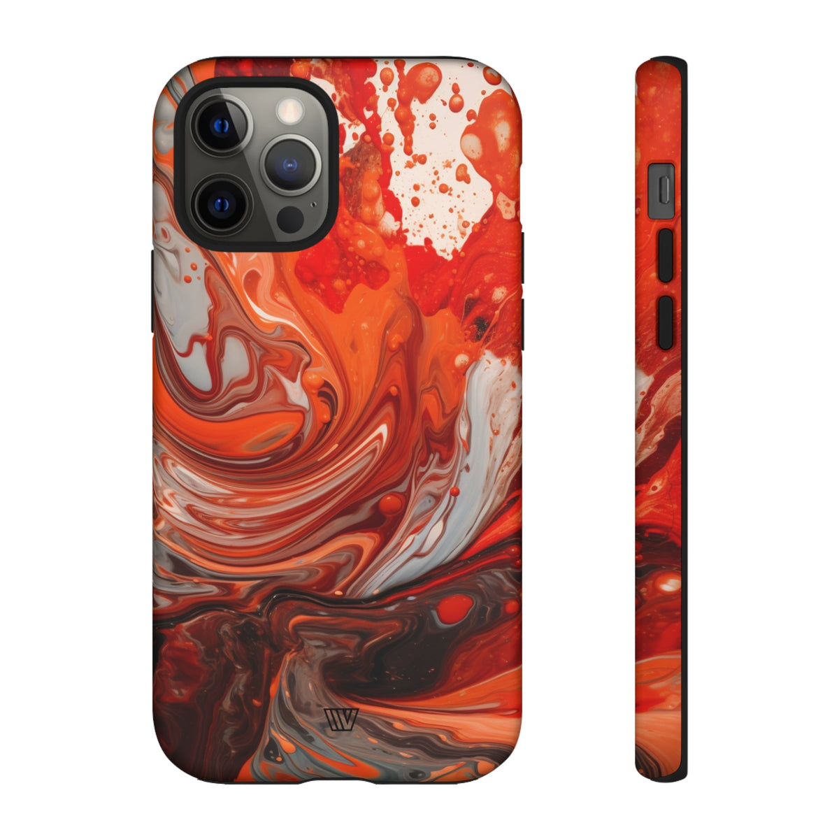 White Fire Paint Swirl Tough Phone Case