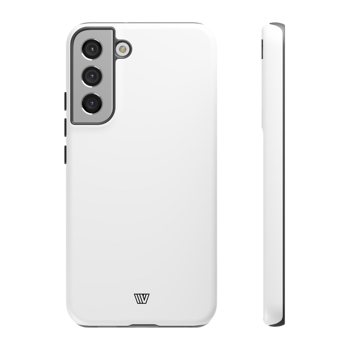 All White Tough Phone Case Protective Dual-Layer Polycarbonate Shell