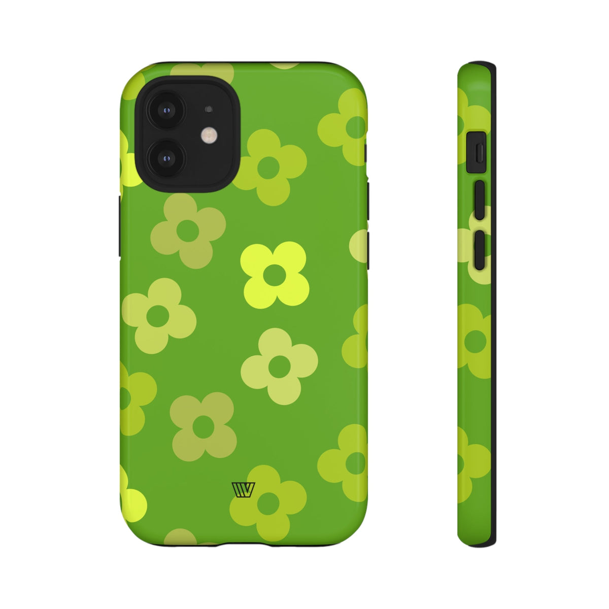 Green Retro Flowers Tough Phone Case