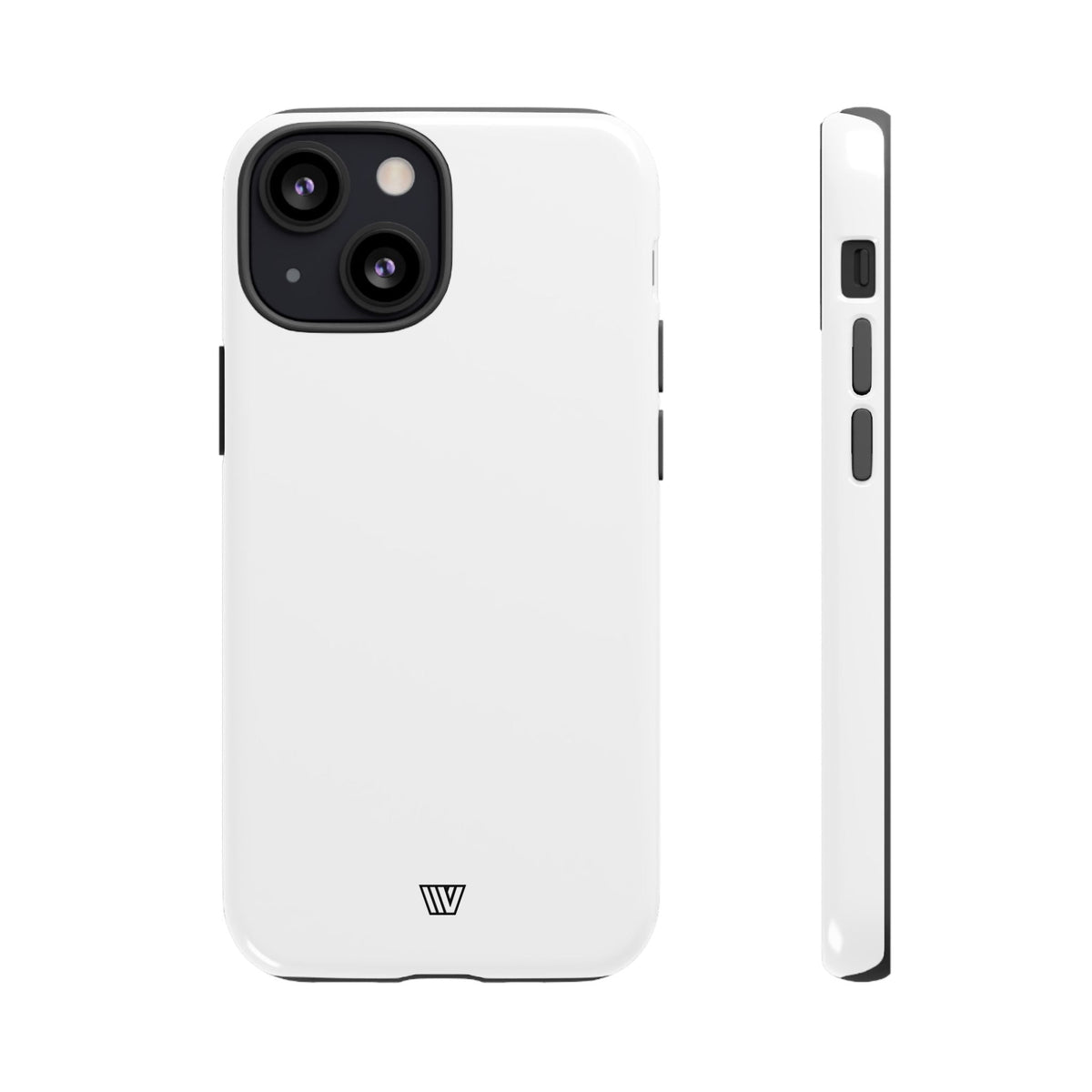 All White Tough Phone Case Protective Dual-Layer Polycarbonate Shell