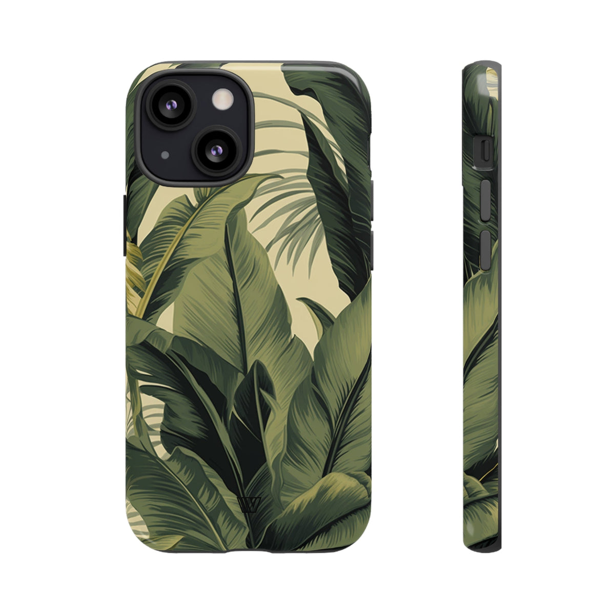 Tropical Leaves Tough Phone Case Dual-Layer Protection