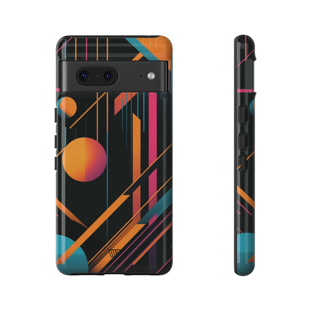 Tough Phone Case Dual-Layer Impact Resistant BOLD RETRO LINES