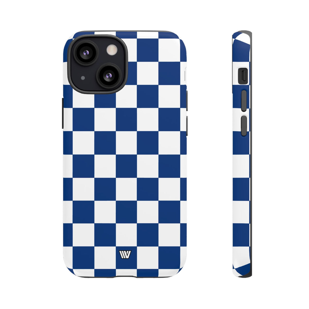 Blue White Checkerboard Tough Phone Case