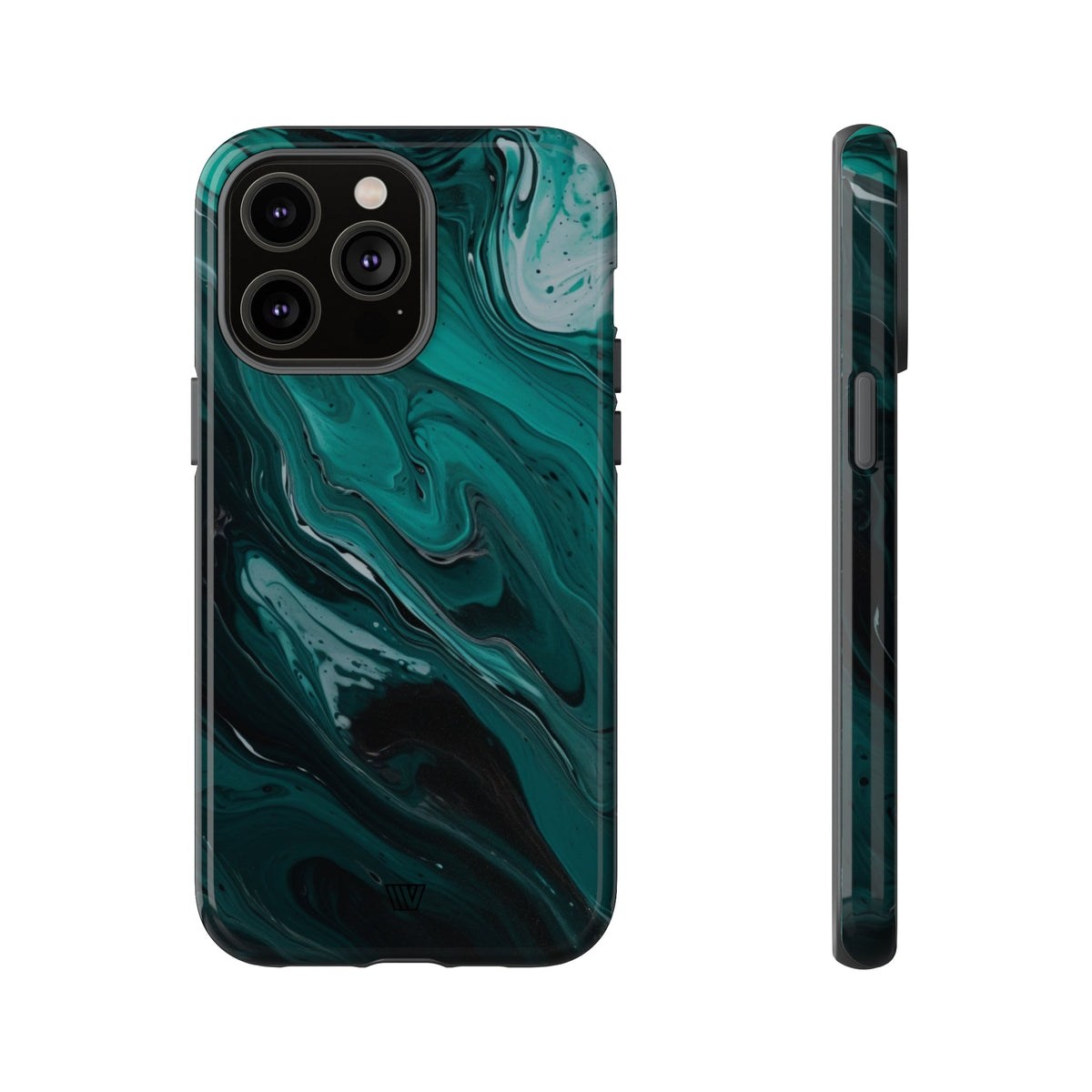 Teal Paint Swirl Tough Phone Case