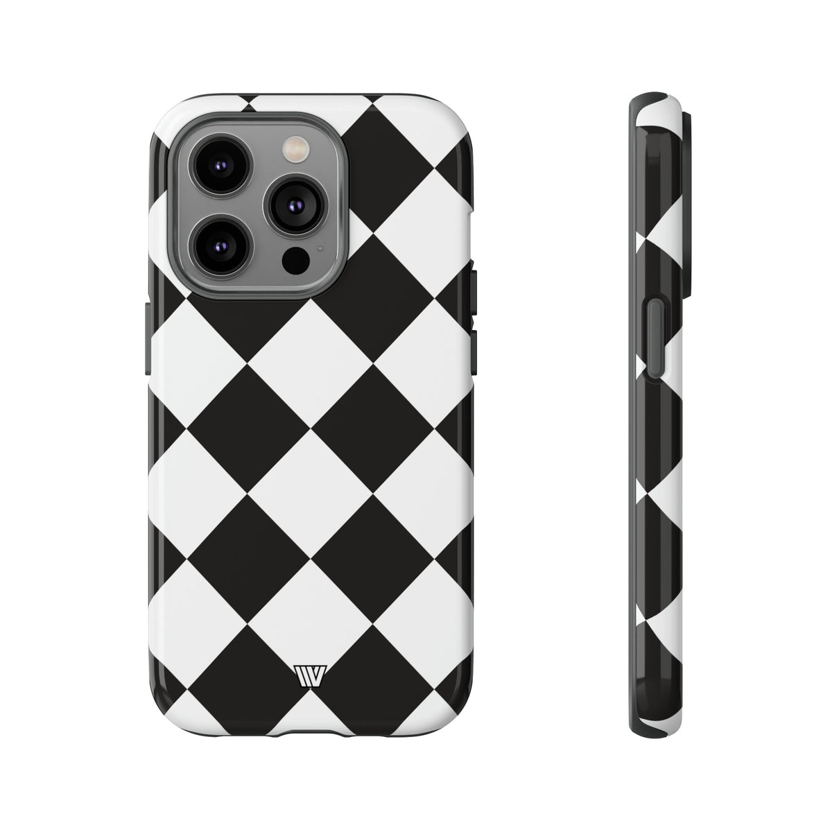 Black & White Diamond Tough Phone Case Dual-layer Protection