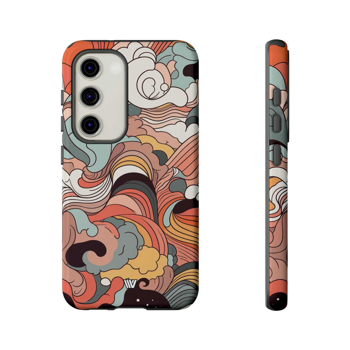 Abstract Doodle Clouds Tough Phone Case