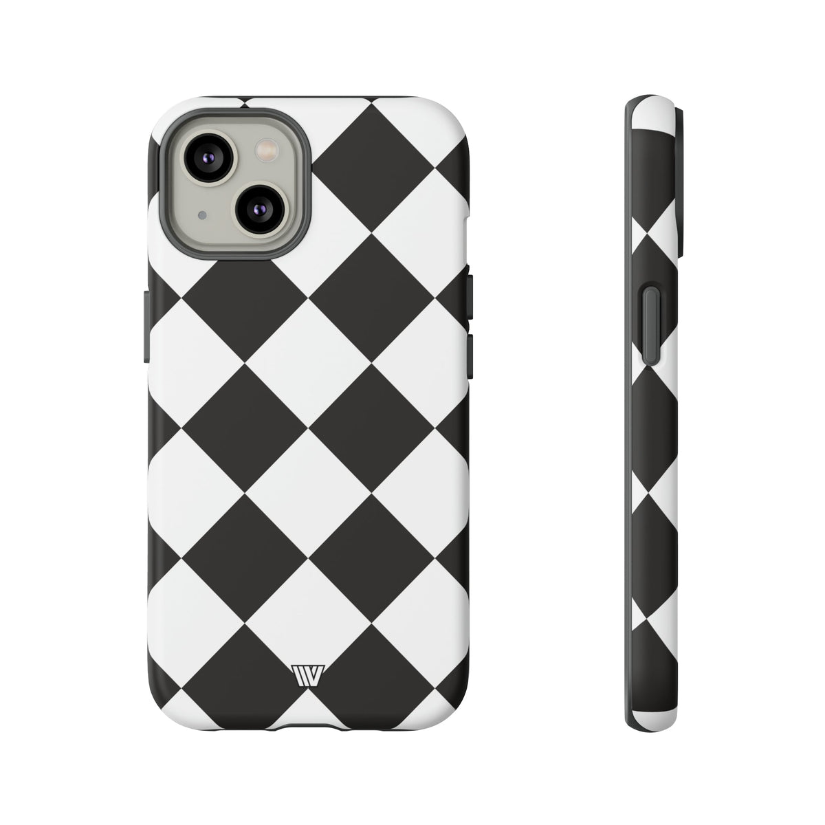 Black & White Diamond Tough Phone Case Dual-layer Protection