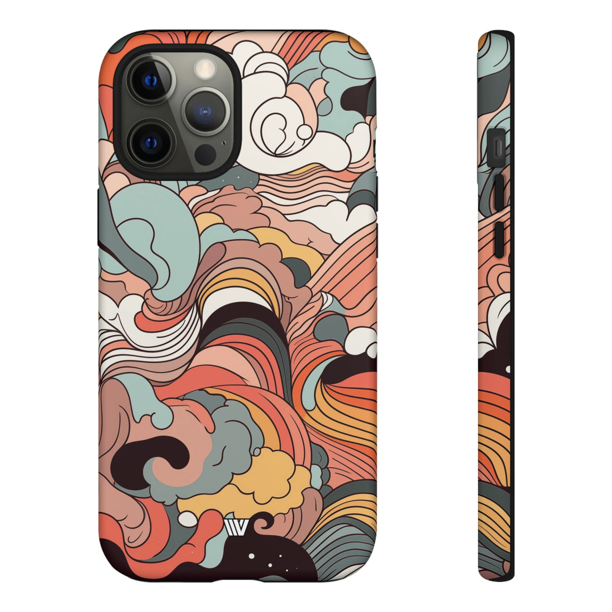Abstract Doodle Clouds Tough Phone Case