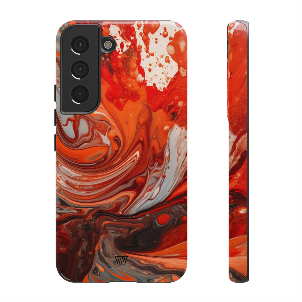 White Fire Paint Swirl Tough Phone Case