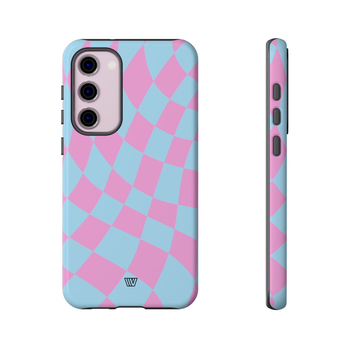 Blue Pink Curvy Checkerboard Tough Phone Case Trovvve