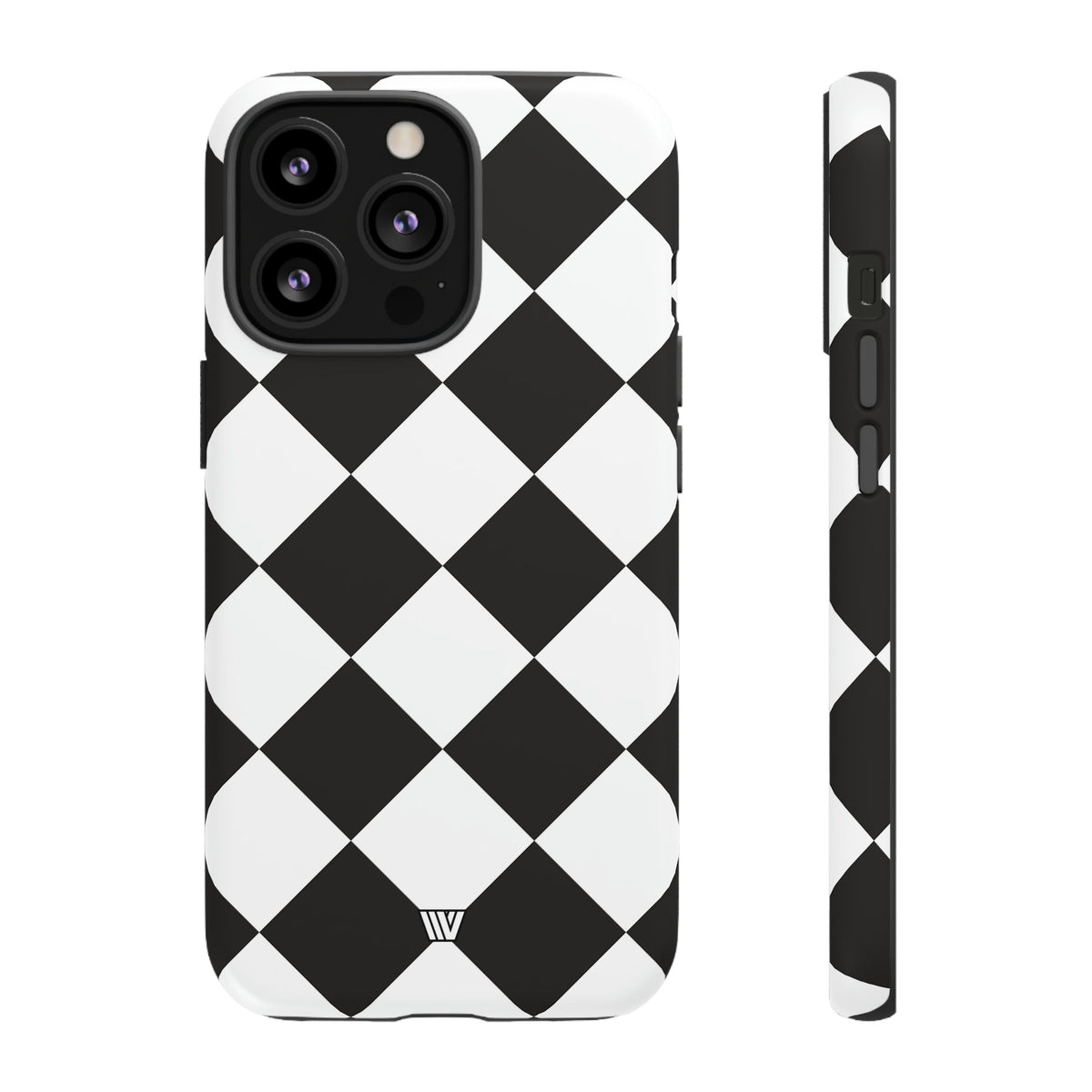 Black & White Diamond Tough Phone Case Dual-layer Protection