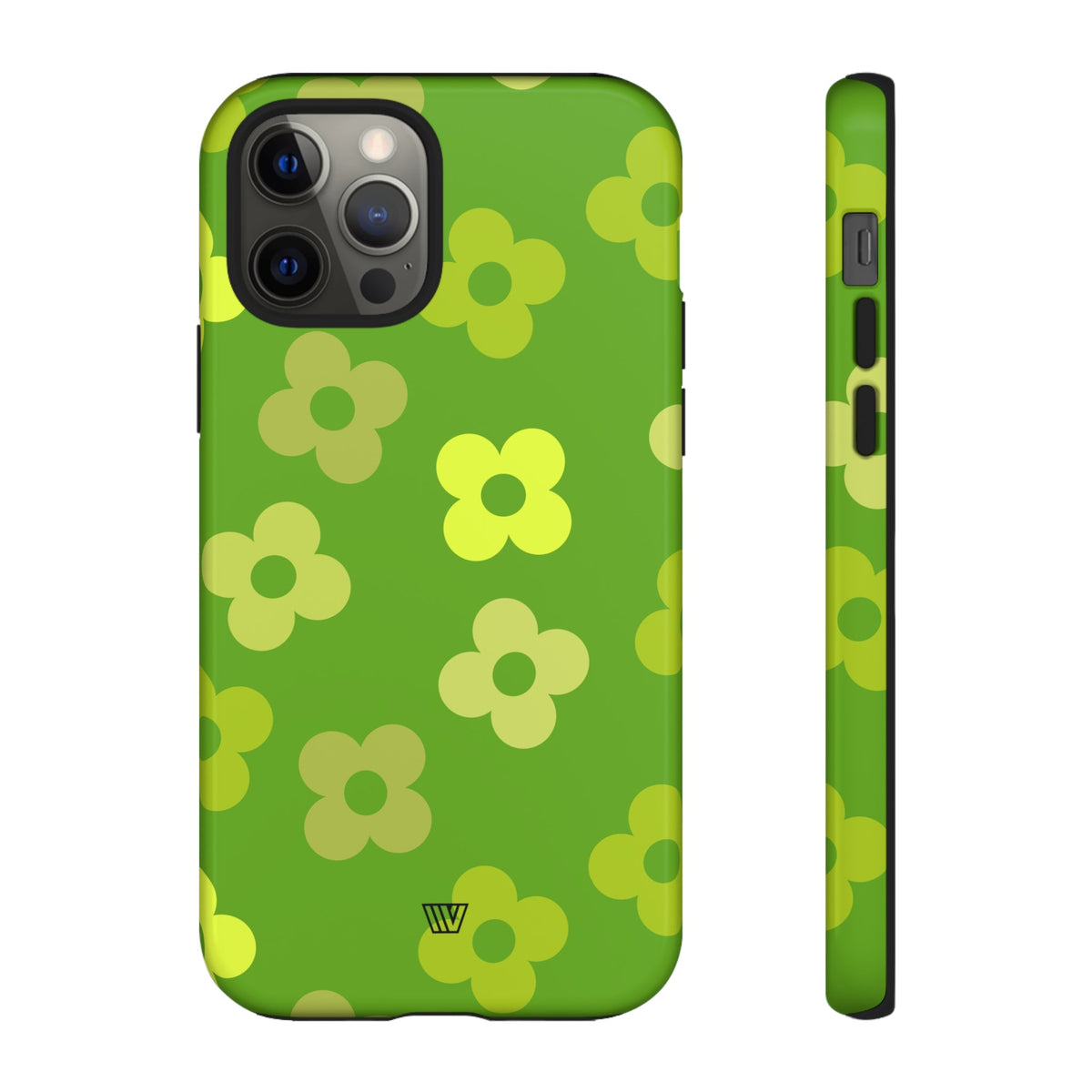 Green Retro Flowers Tough Phone Case
