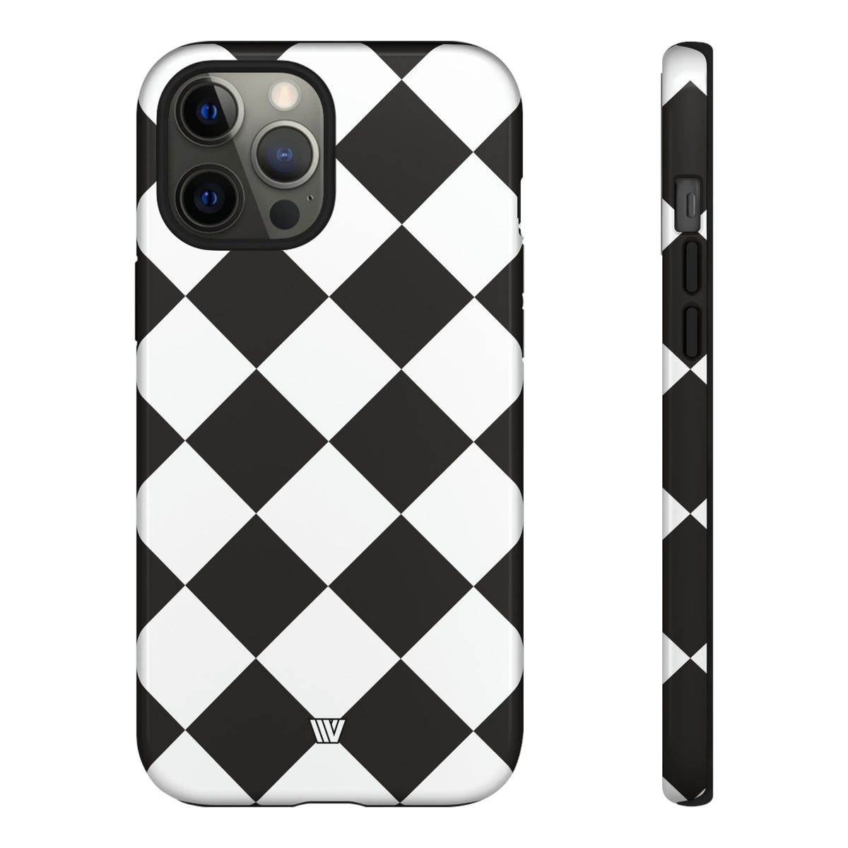 Black & White Diamond Tough Phone Case Dual-layer Protection