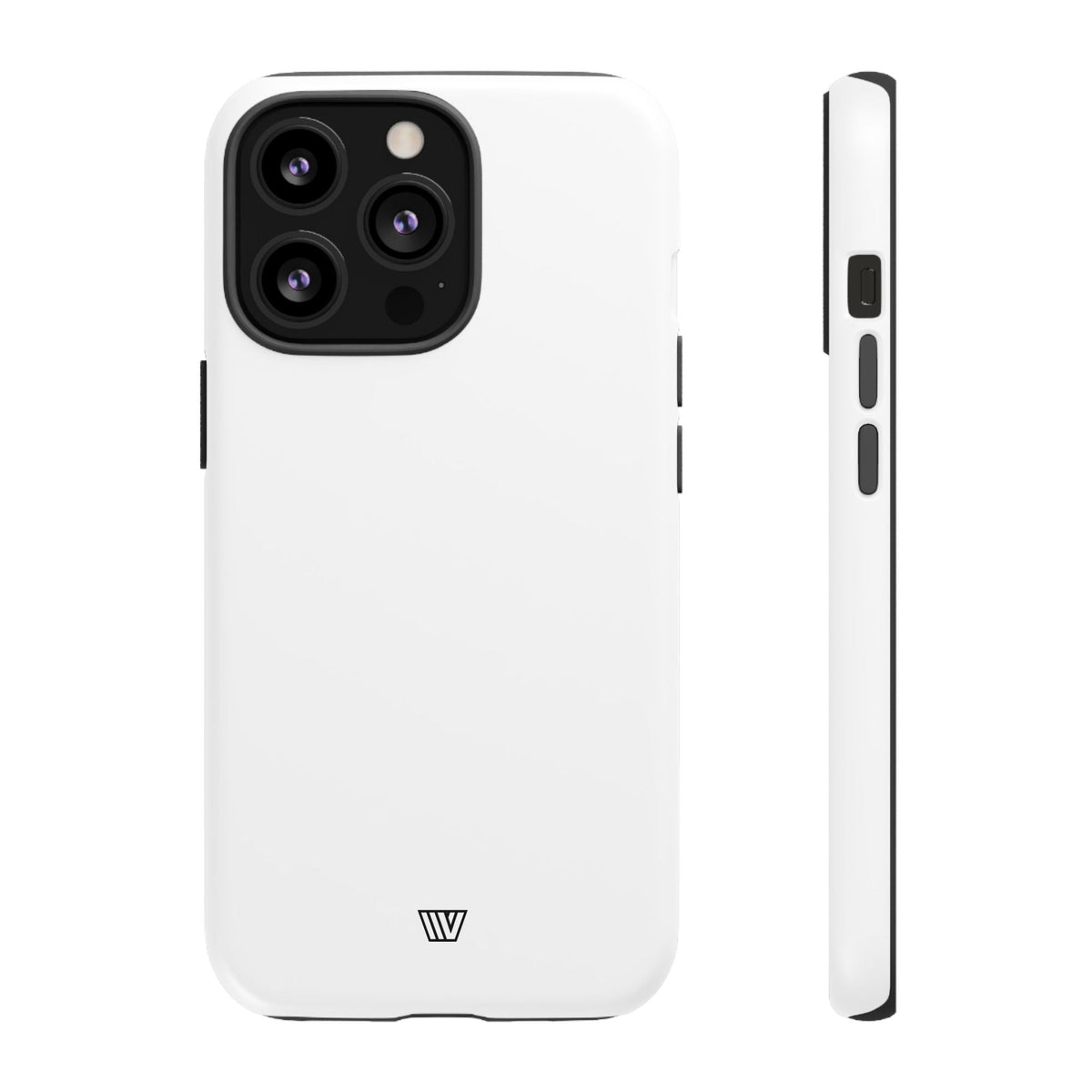 All White Tough Phone Case Protective Dual-Layer Polycarbonate Shell