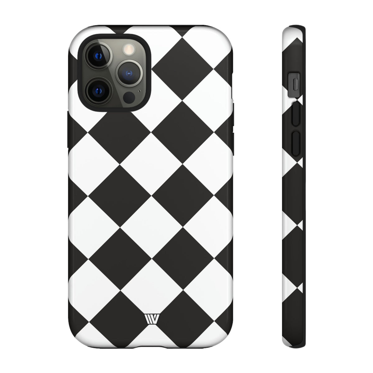 Black & White Diamond Tough Phone Case Dual-layer Protection