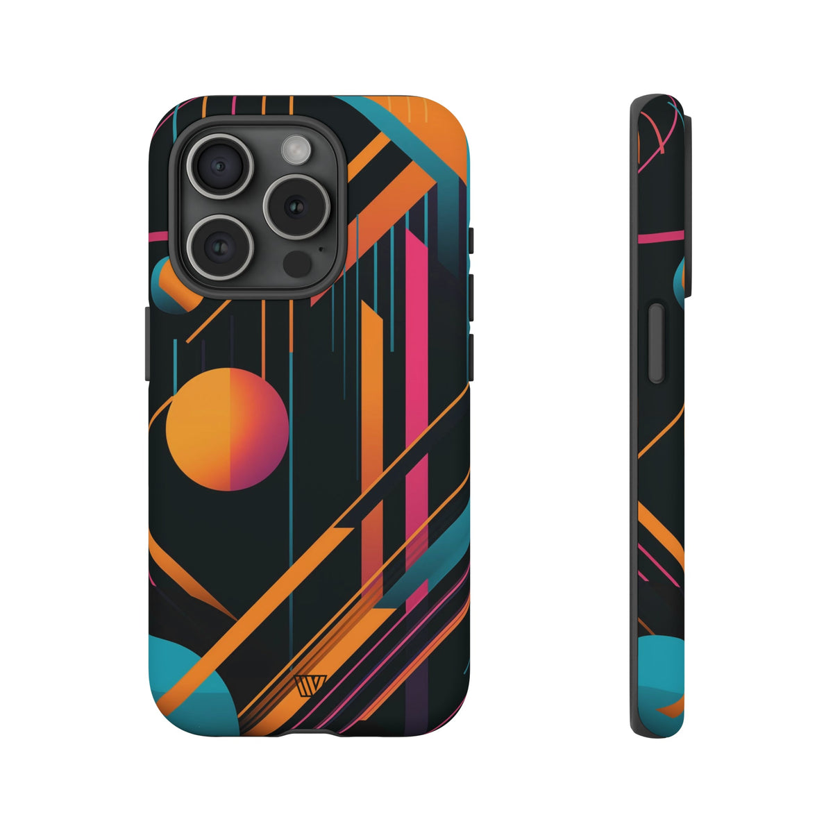Tough Phone Case Dual-Layer Impact Resistant BOLD RETRO LINES